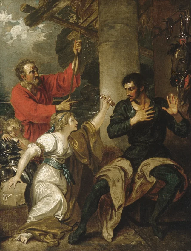 La doncella y Orlando, Benjamin West