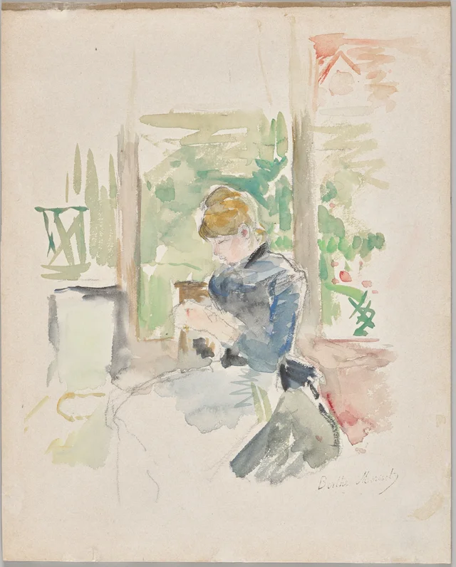 Sewing near the Window, Berthe Morisot