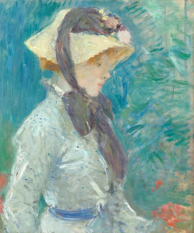Mujer joven con sombrero de paja, Berthe Morisot