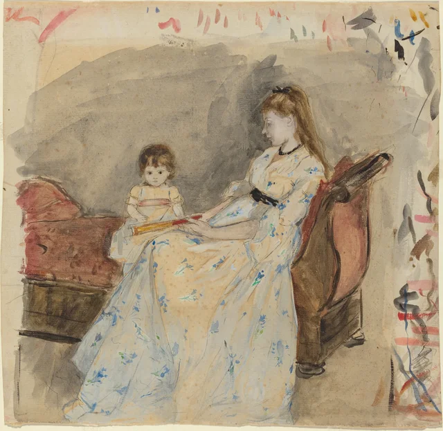 The Artist's Sister, Edma, with Her Daughter, Jeanne