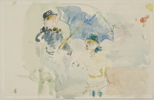 På stranden i Nice, Berthe Morisot