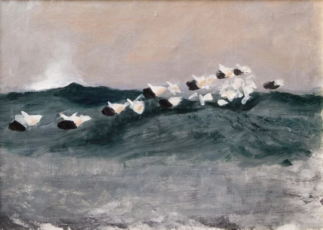 Boceto para Eiders en migración, Bruno Liljefors