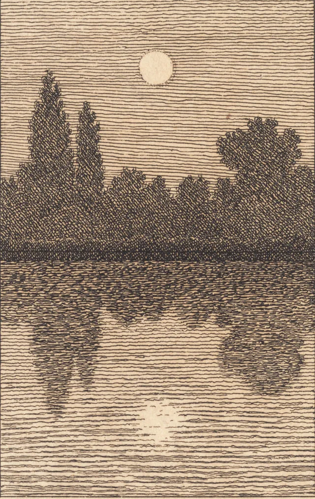 湖の月光（『線遠近法』図版IVの挿絵）