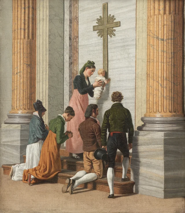 Devotion at the Holy Door of St Peter's in Rome, C.W. Eckersberg