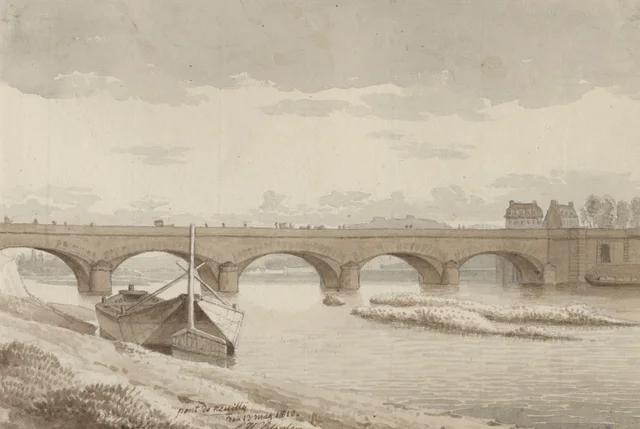 パリ、ヌイイのセーヌ川の橋、1812年5月13日