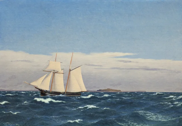 Marina con la isla de Hjelm y la costa de Jutlandia, C.W. Eckersberg
