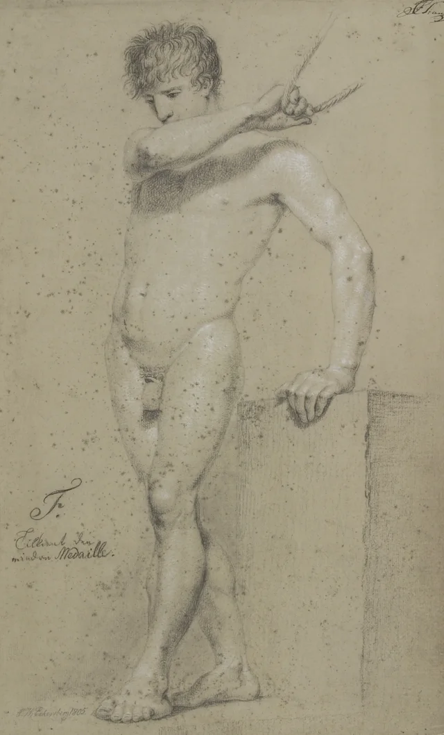 Modelo masculino de pie, de perfil hacia la izquierda, C.W. Eckersberg