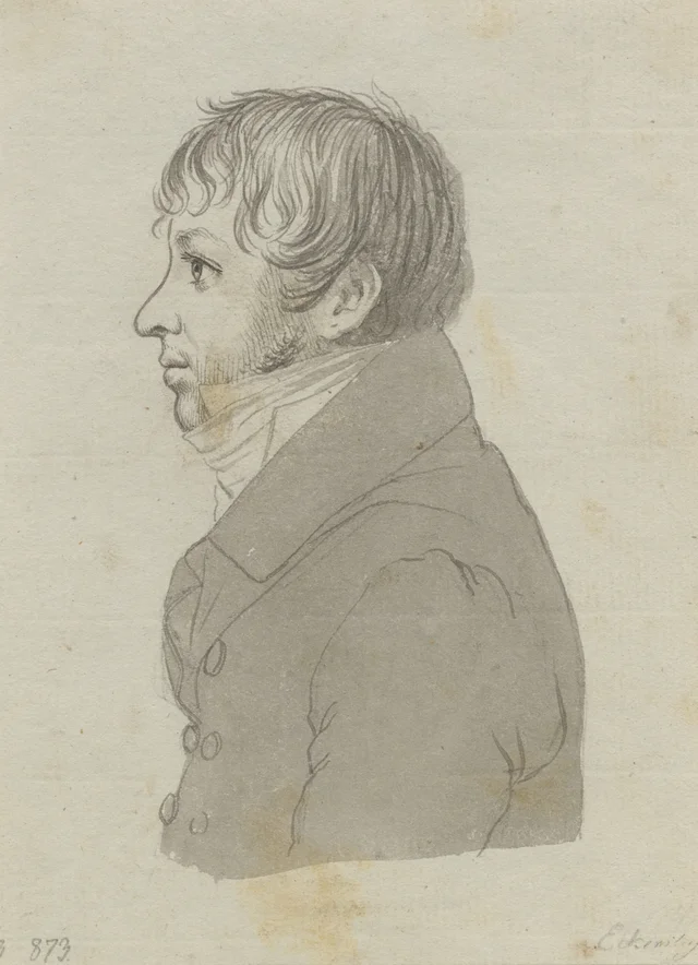 Retrato de hombre de perfil hacia la izquierda