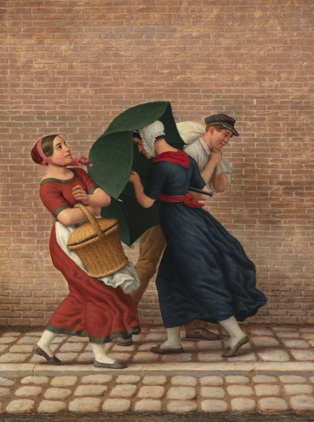 Cena de rua com vento e chuva, C.W. Eckersberg