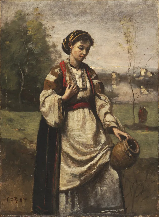 Gypsy Girl at a Fountain, Camille Corot