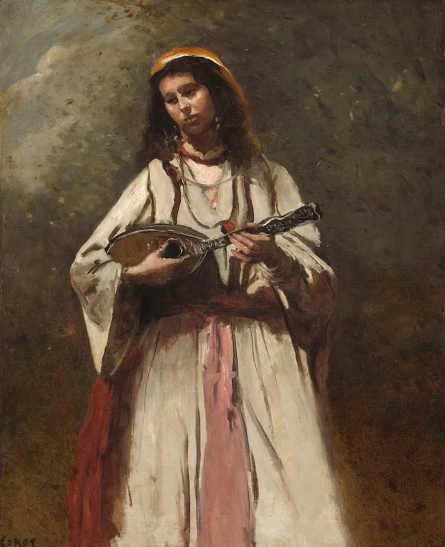 Gypsy Woman with Mandolin, Camille Corot