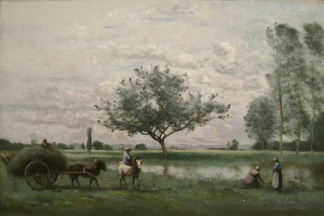 Hay Cart along a River