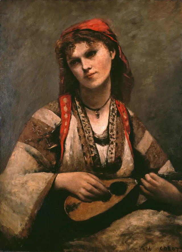 Gypsy Girl with Mandolin, Camille Corot