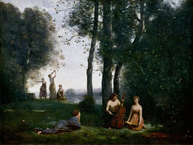 El concierto campestre, Camille Corot