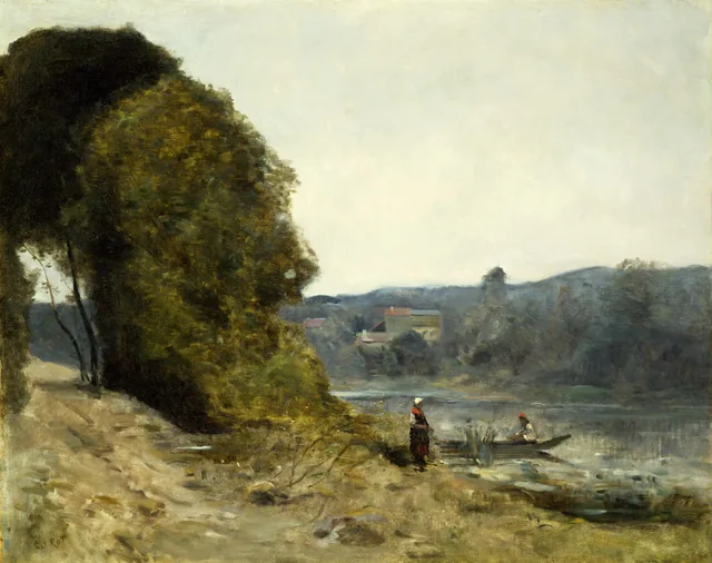 The Departure of the Boatman, Camille Corot