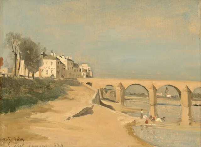 Bridge on the Saône River at Mâcon, Camille Corot