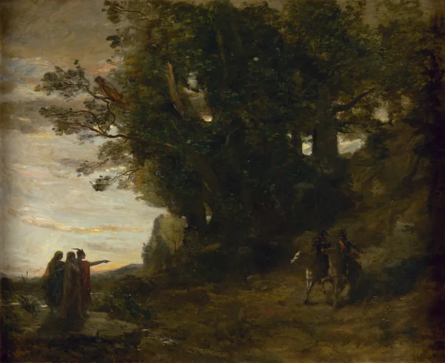 Macbeth, paisaje, Camille Corot