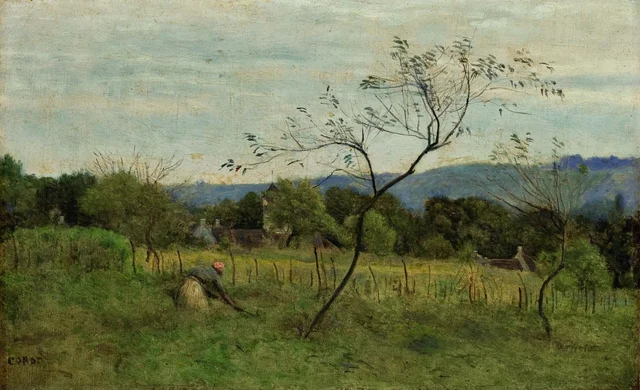 Paisaje con campesina, Camille Corot