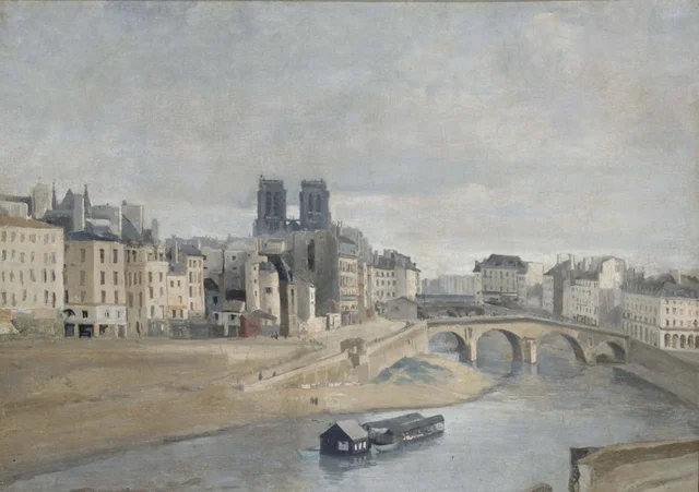 Quai des Orfèvres y puente de Saint-Michel, Camille Corot