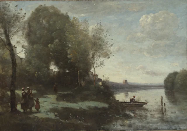 River with a Distant Tower