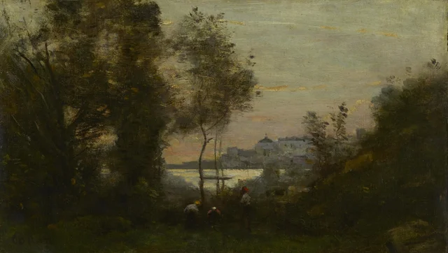 Recuerdo de Ville-d'Avray, puesta de sol, Camille Corot