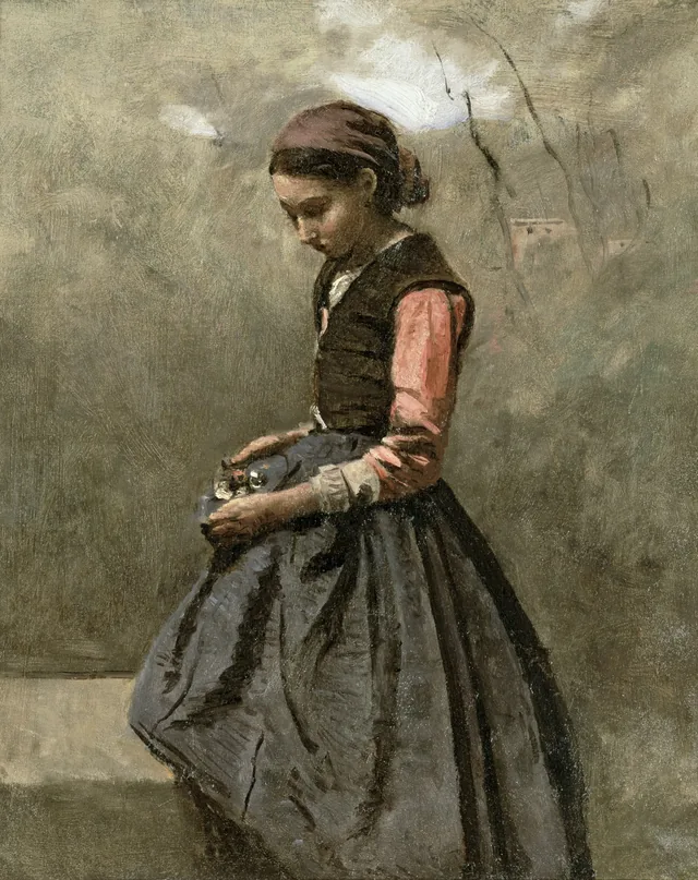 Une jeune fille pensive