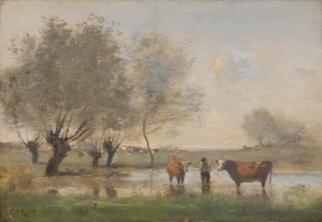 Cows in a Marshy Landscape