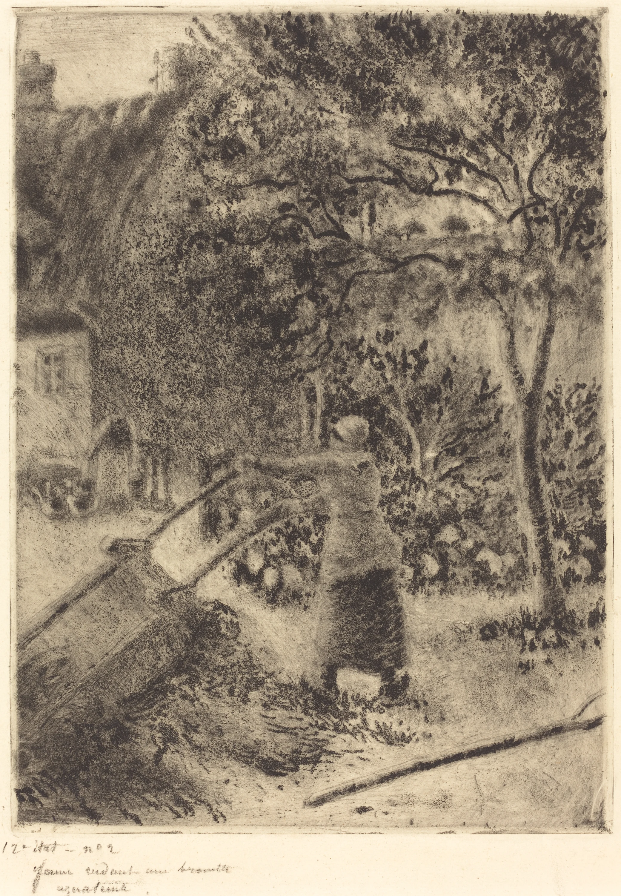 A Woman Emptying a Wheelbarrow (Femme vidant une brouette), Camille Pissarro