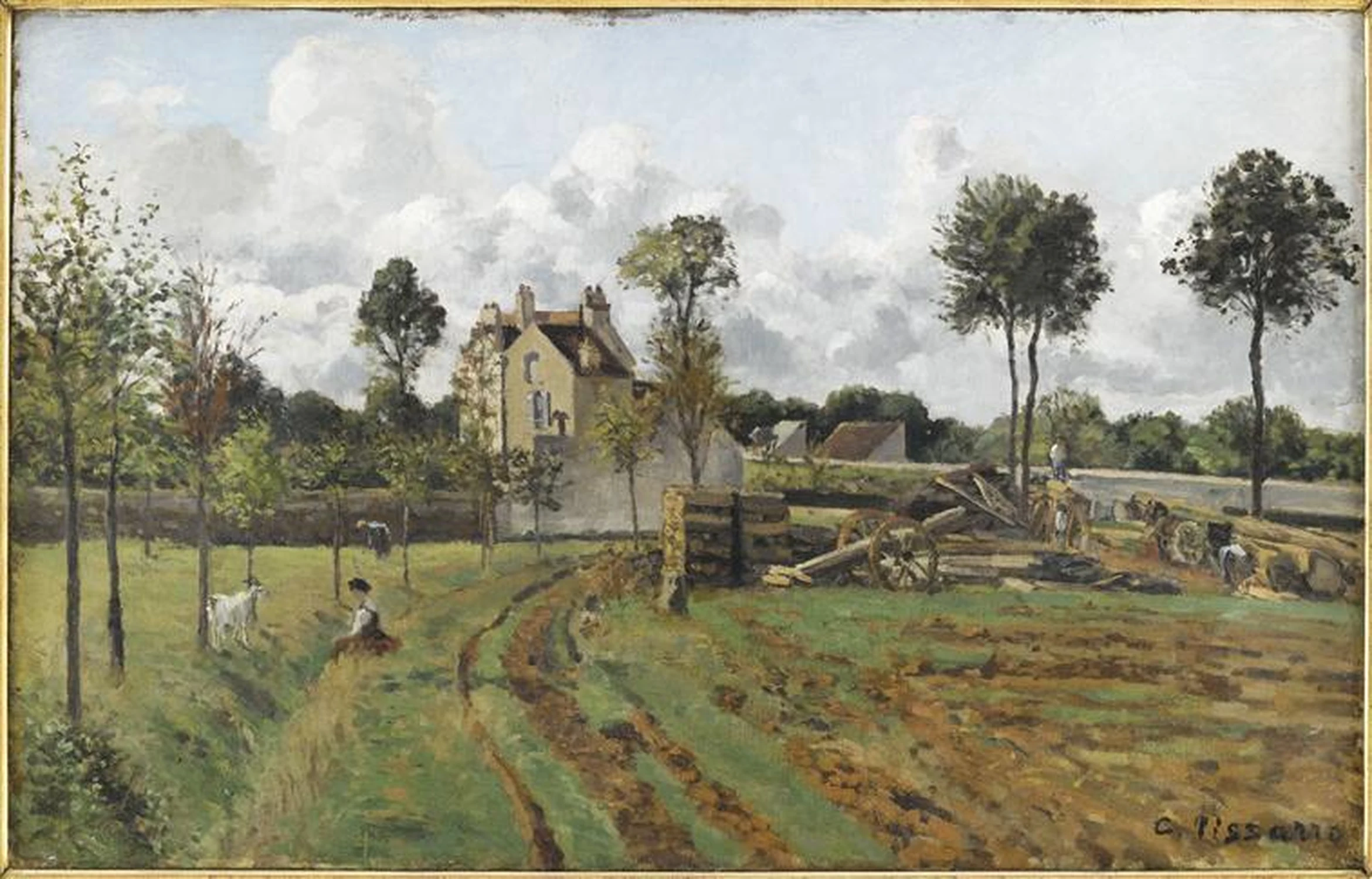 Allée de la Tour-du-Jongleur et Maison de M. Musy, Louveciennes, Camille Pissarro