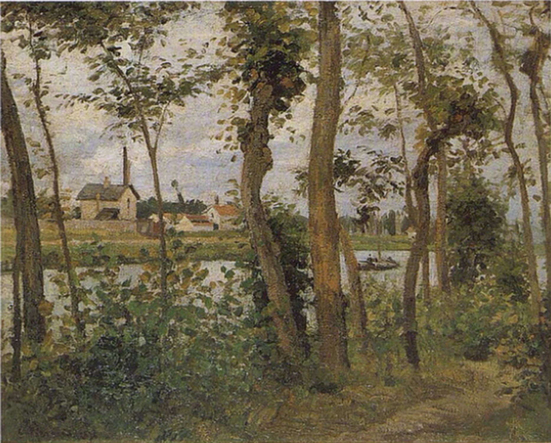 Bords de l'Oise à Pontoise, Camille Pissarro