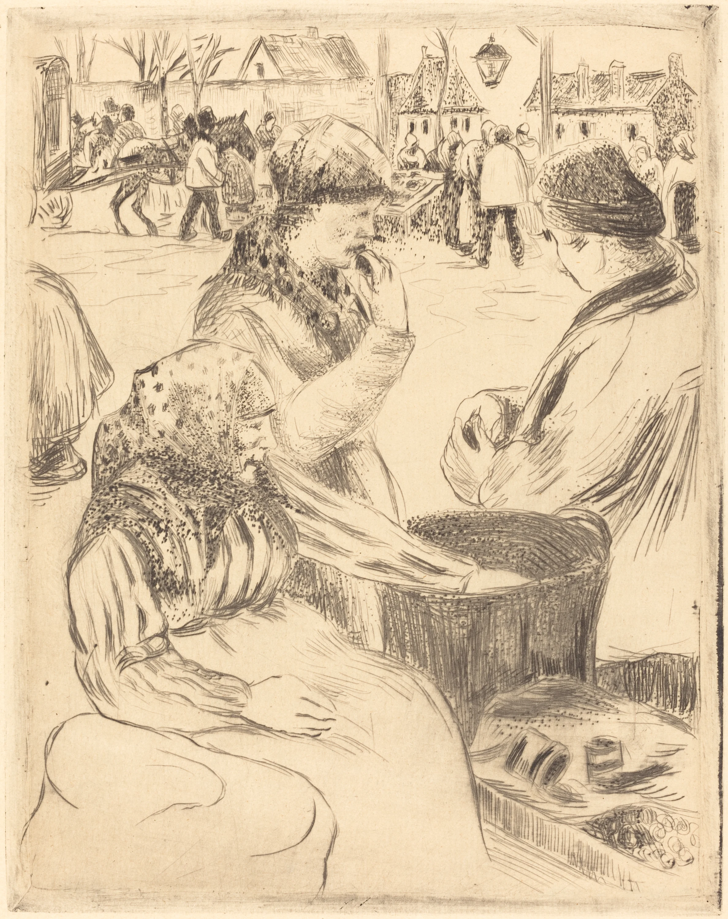 Chestnut Vendors (Marchands de marrons), Camille Pissarro