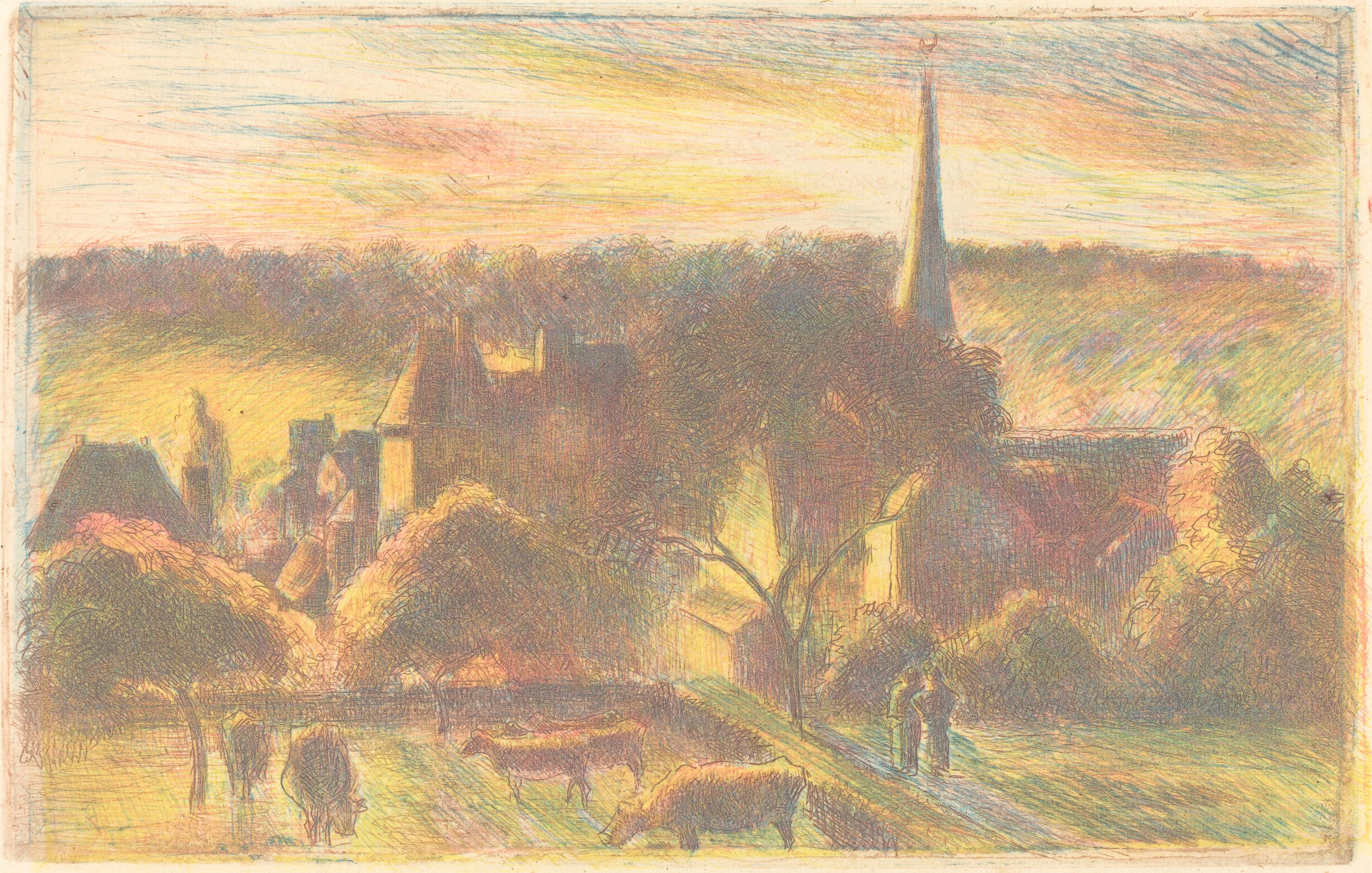 Eglise et ferme d'Éragny (A Church and Farm at Éragny), Camille Pissarro