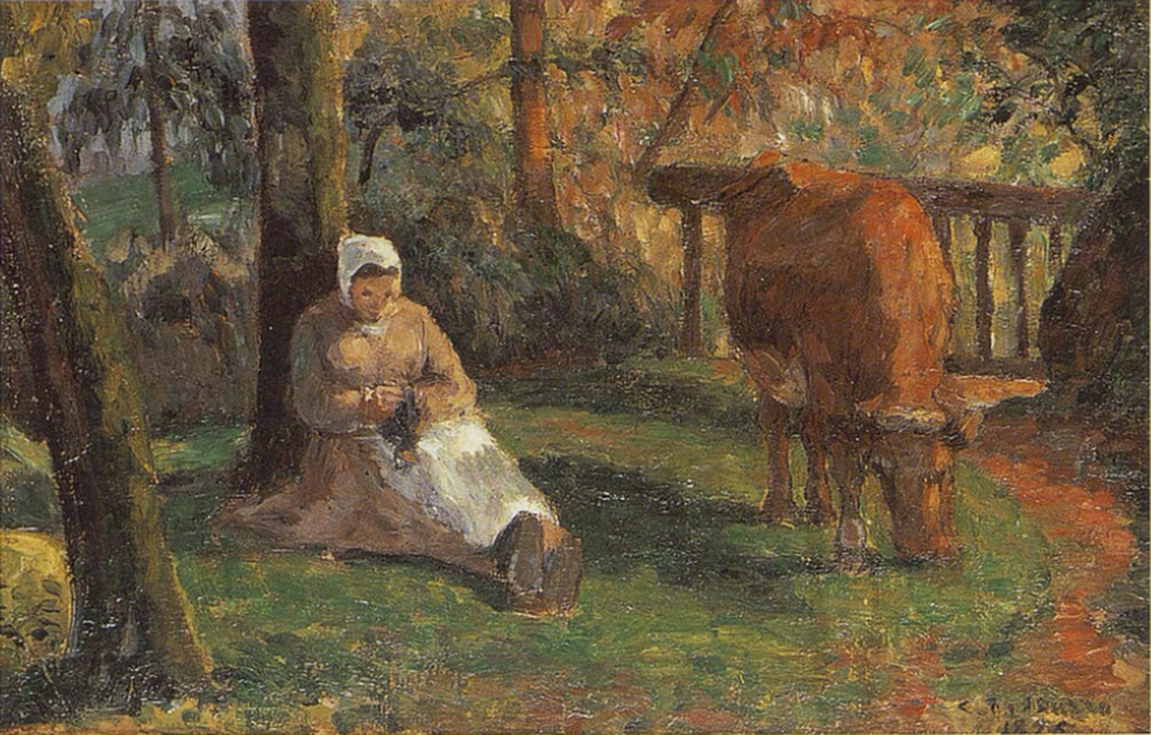 Gardeuse de vache, Montfoucault, Camille Pissarro