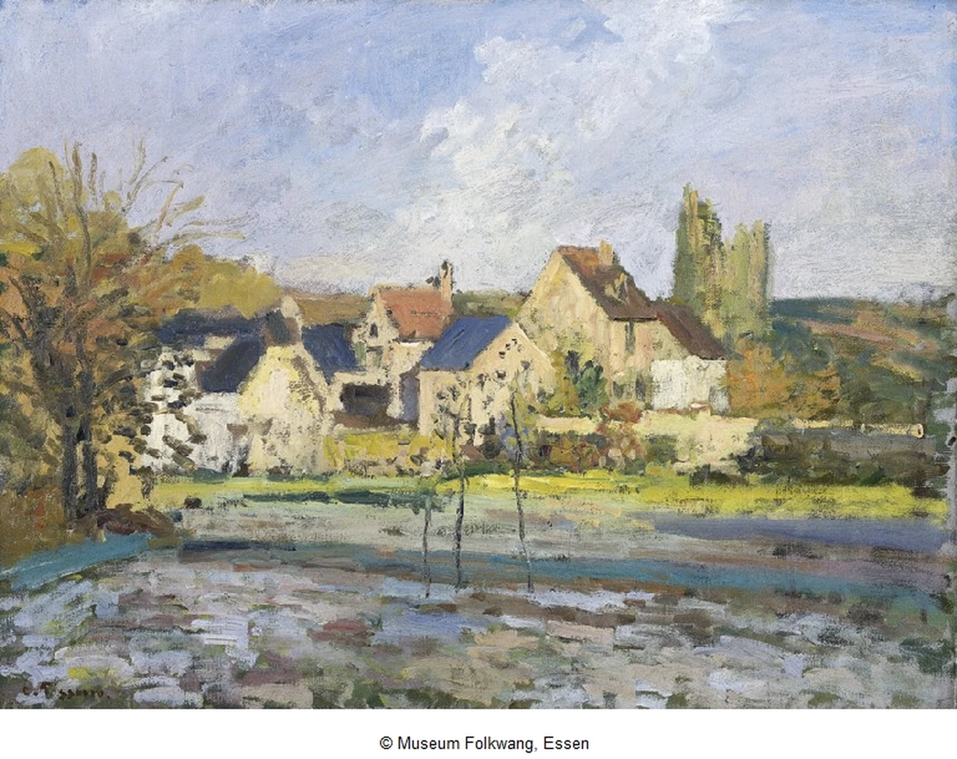 L'Hermitage à Pontoise, neige, Camille Pissarro