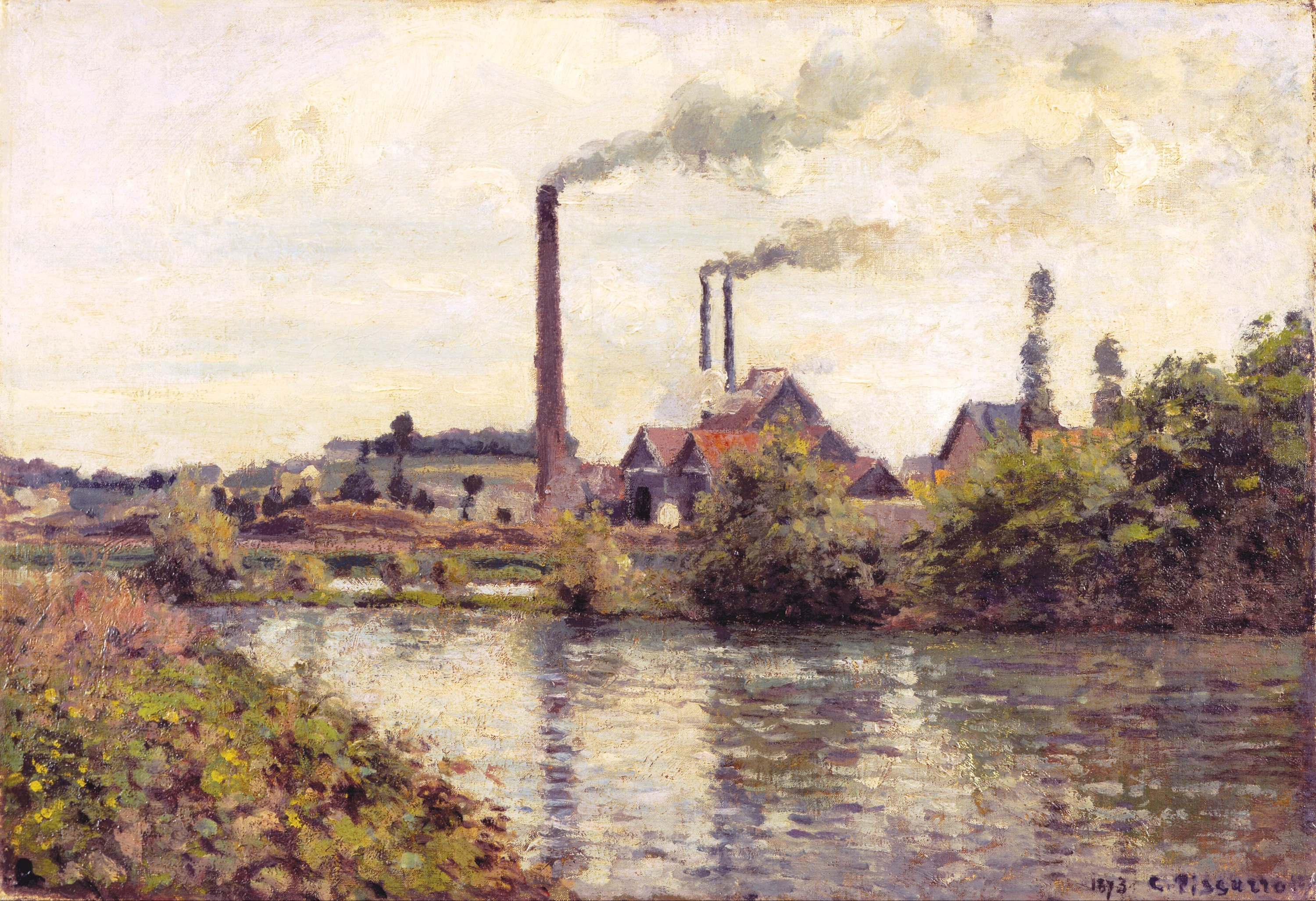 L'usine à Pontoise, Camille Pissarro