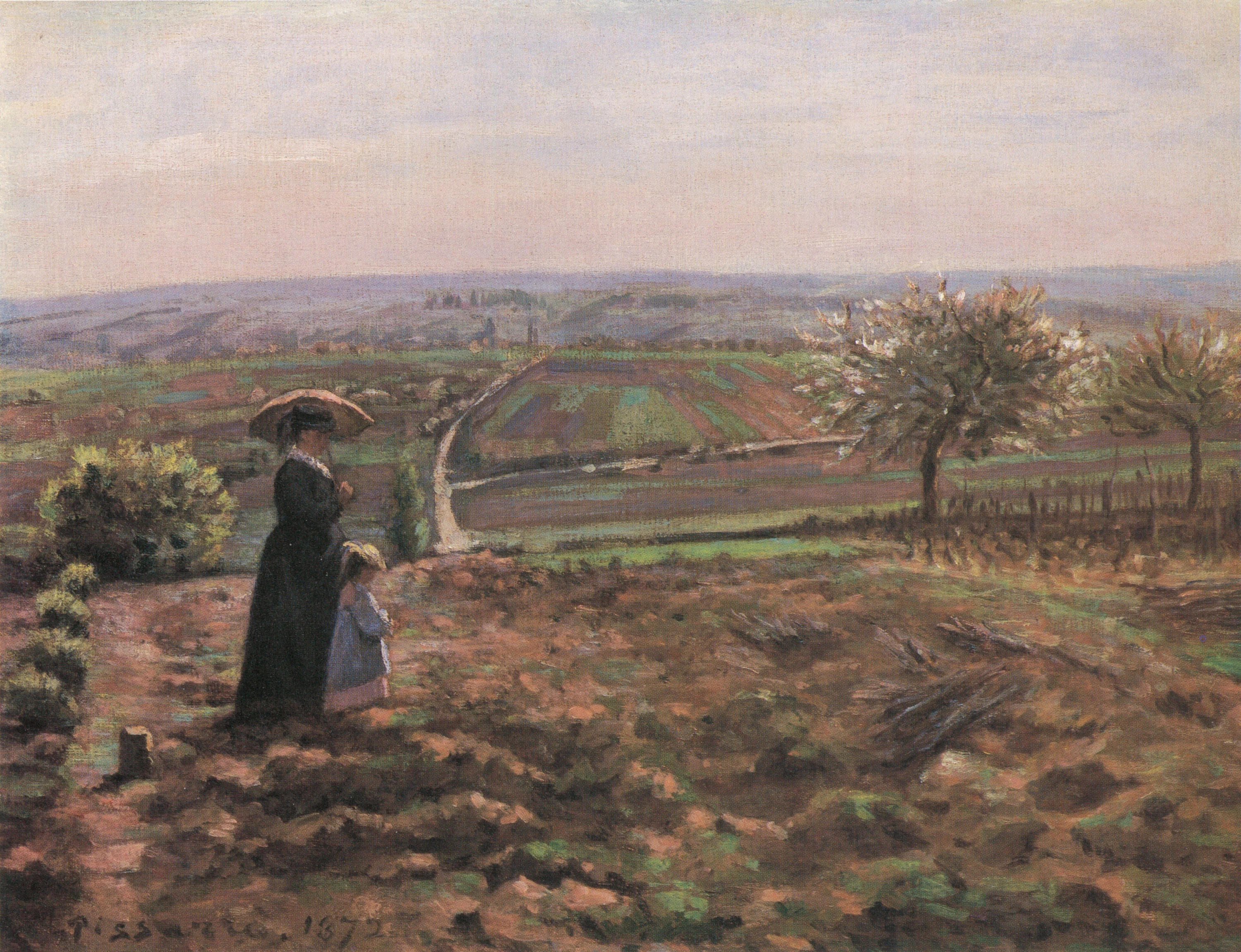 La Route de Rouen, les hauteurs de l´Hautil, Pontoise, Camille Pissarro