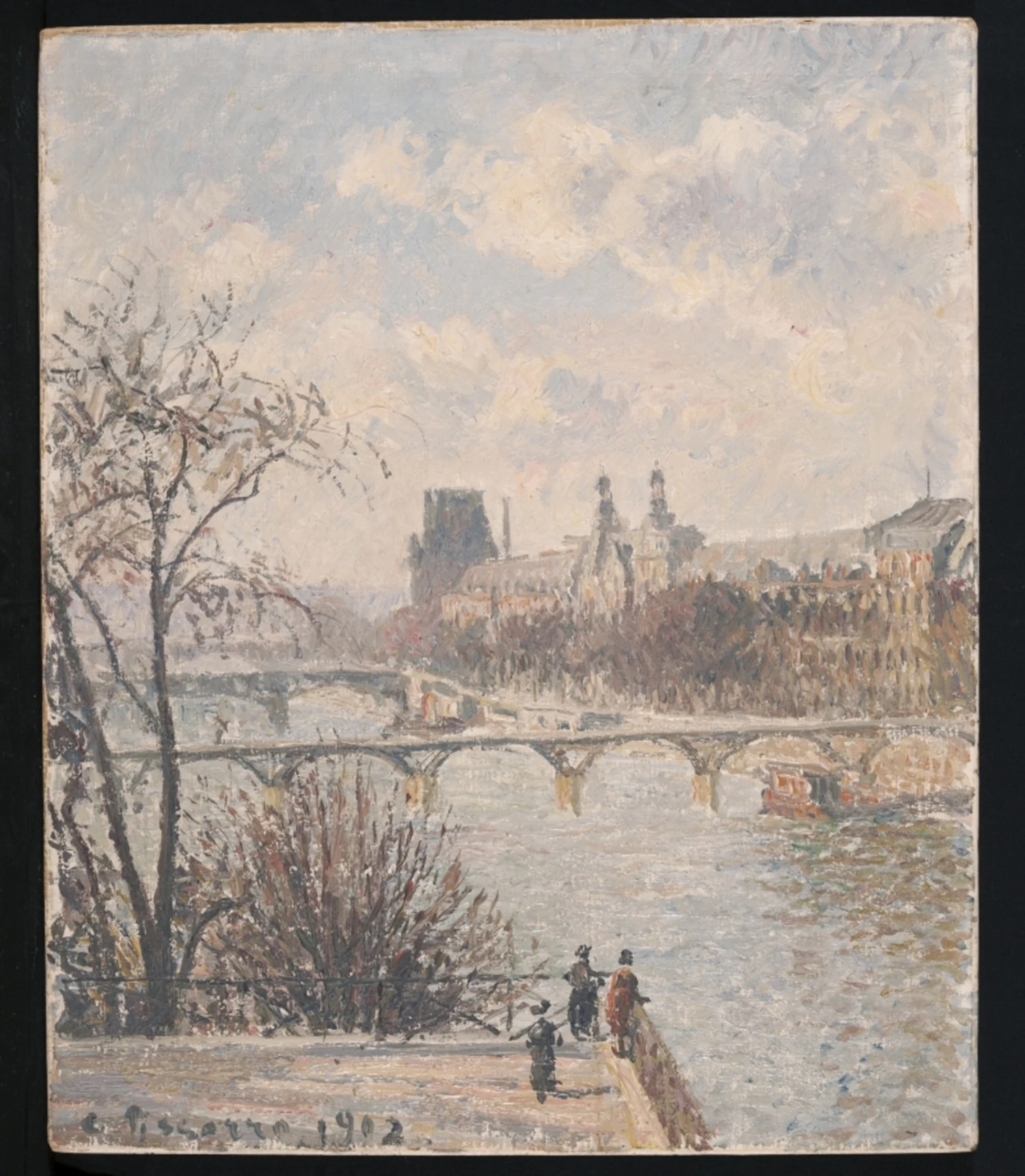 La Seine, vue du Pont-Neuf, au fond le Louvre, Camille Pissarro