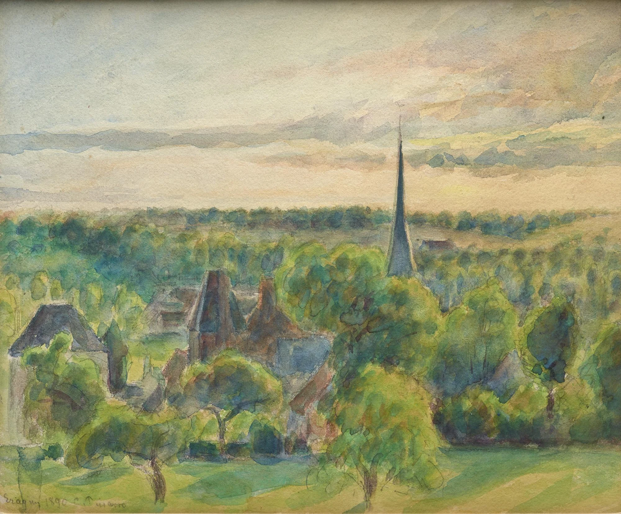 Paysage à Eragny, Camille Pissarro