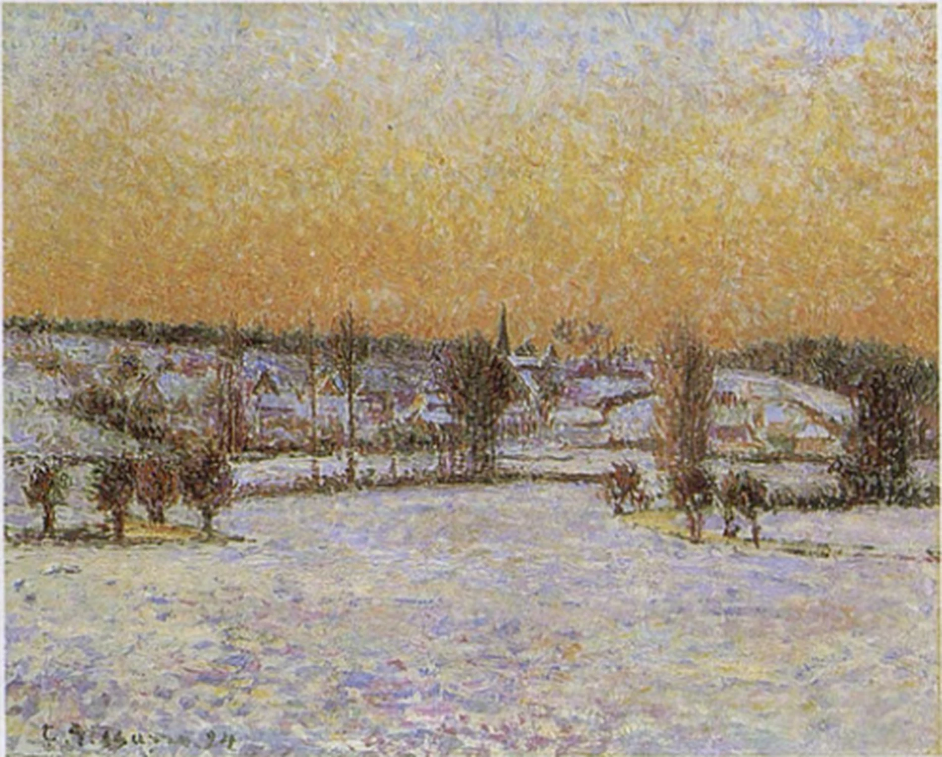 Paysage d'hiver, Éragny, Soir, Camille Pissarro