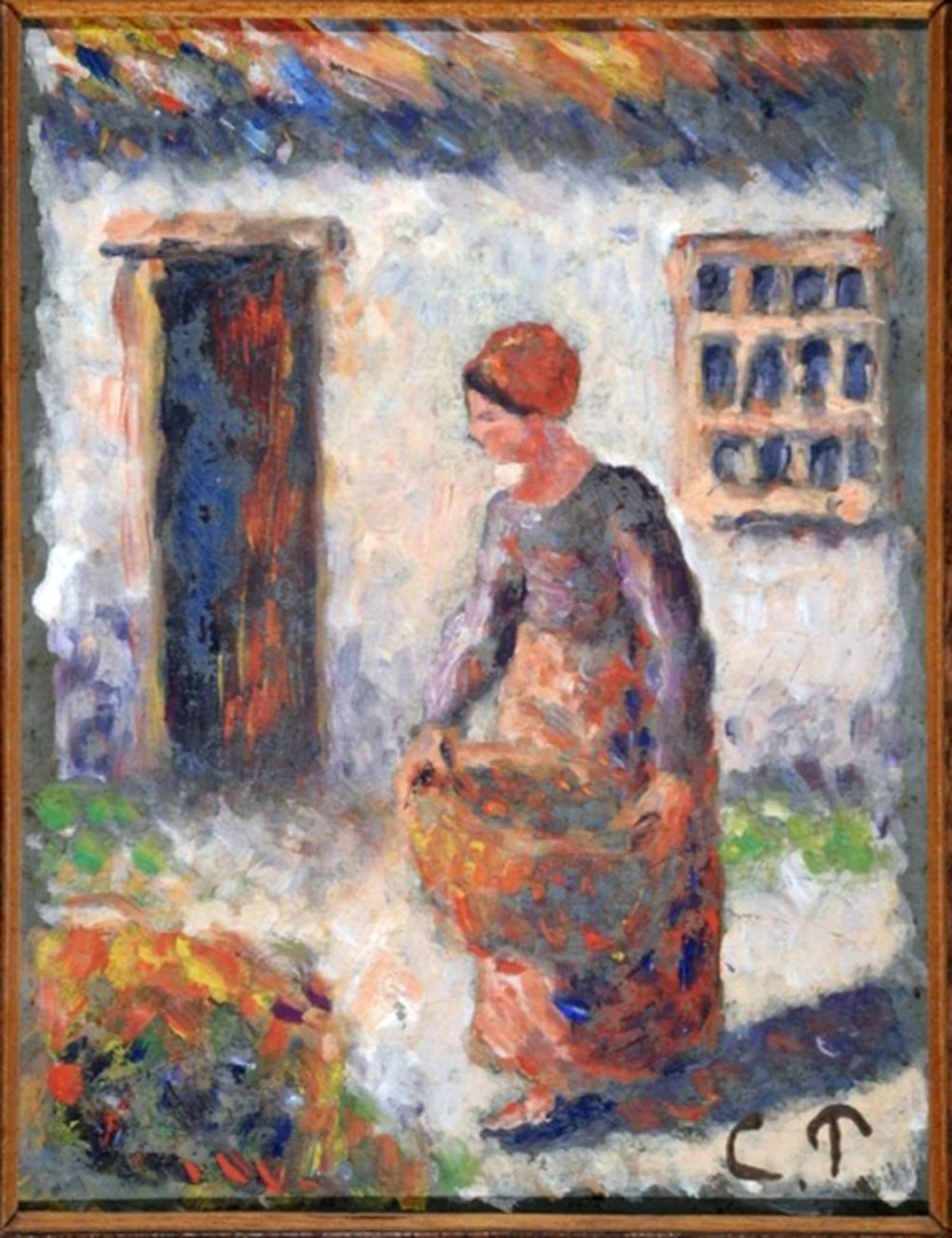 Paysanne à la manne, Camille Pissarro