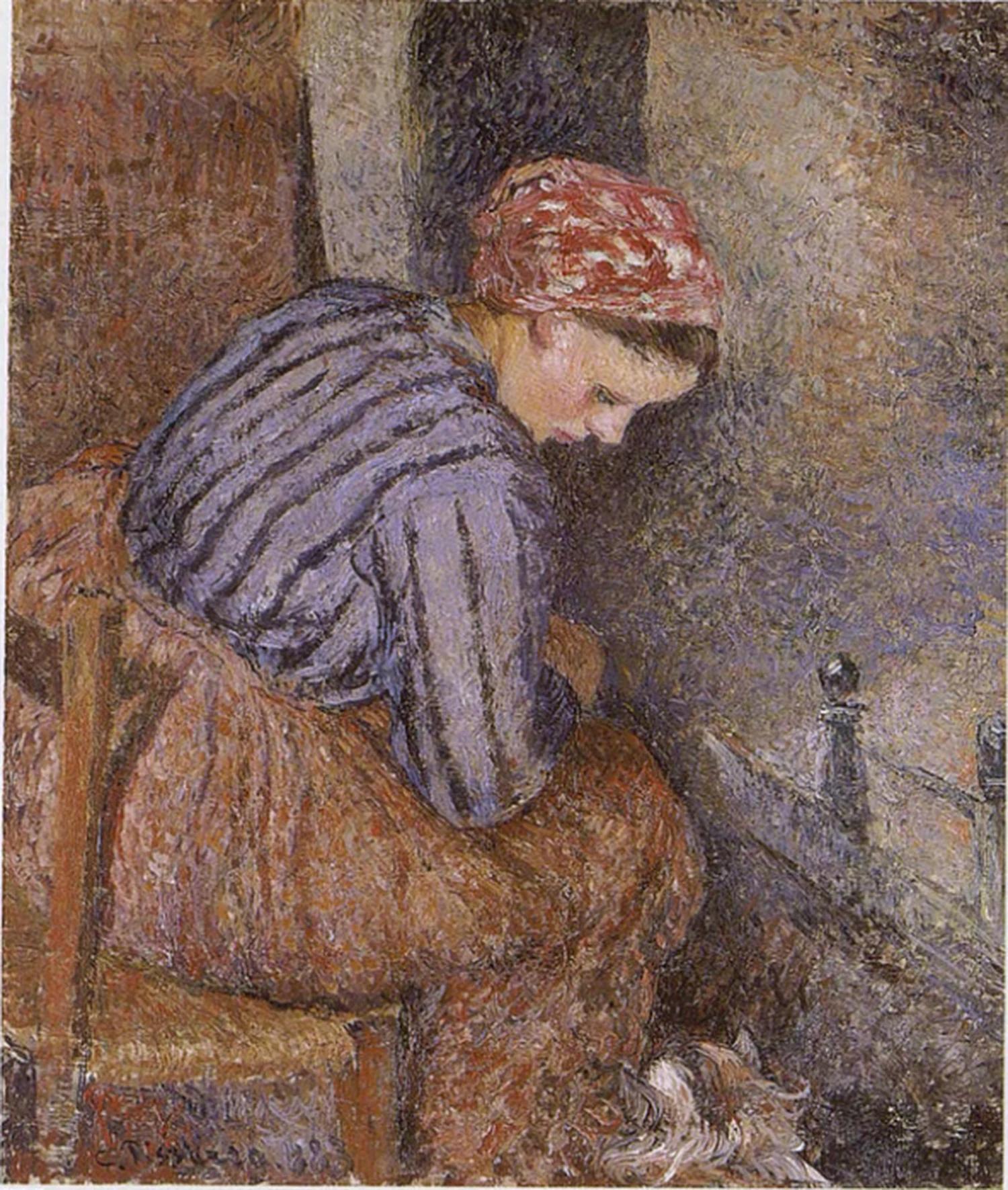 Paysanne se chauffant, Camille Pissarro