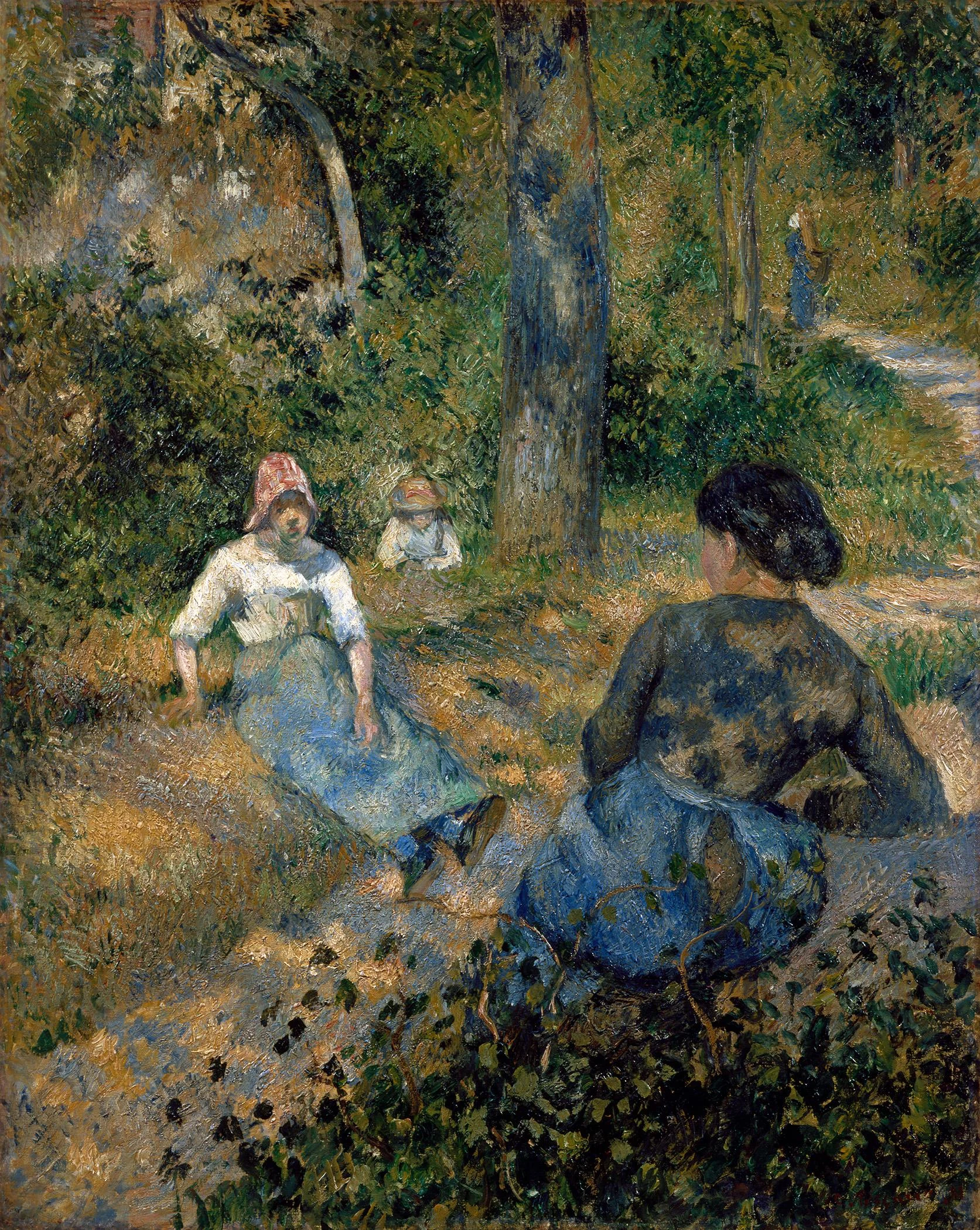 Paysannes au repos, Camille Pissarro