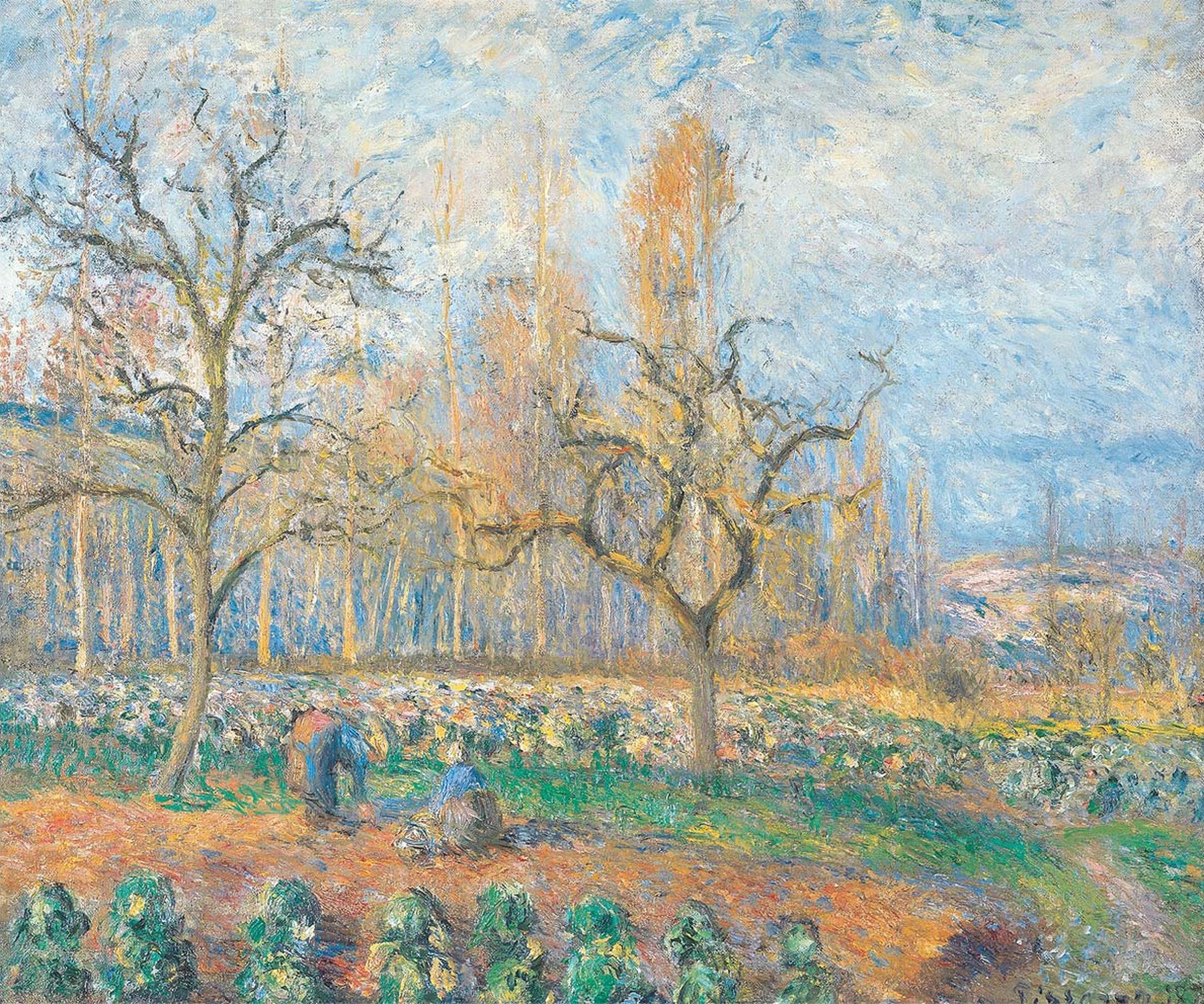 Verger à Pontoise, soleil couchant, Camille Pissarro
