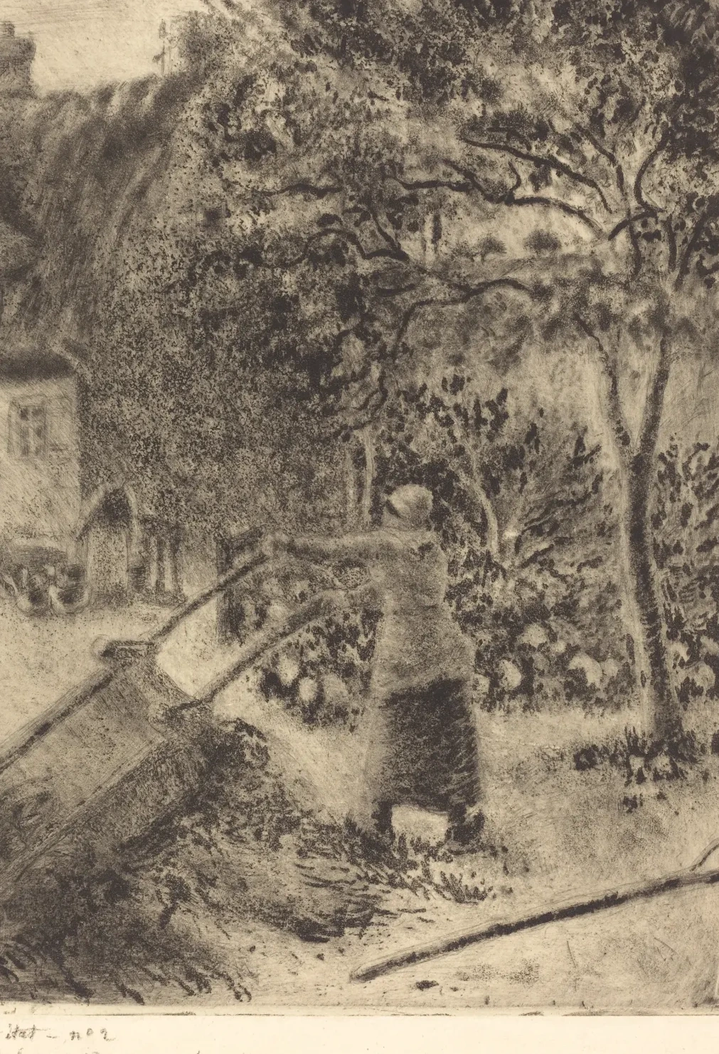 A Woman Emptying a Wheelbarrow (Femme vidant une brouette), Camille Pissarro