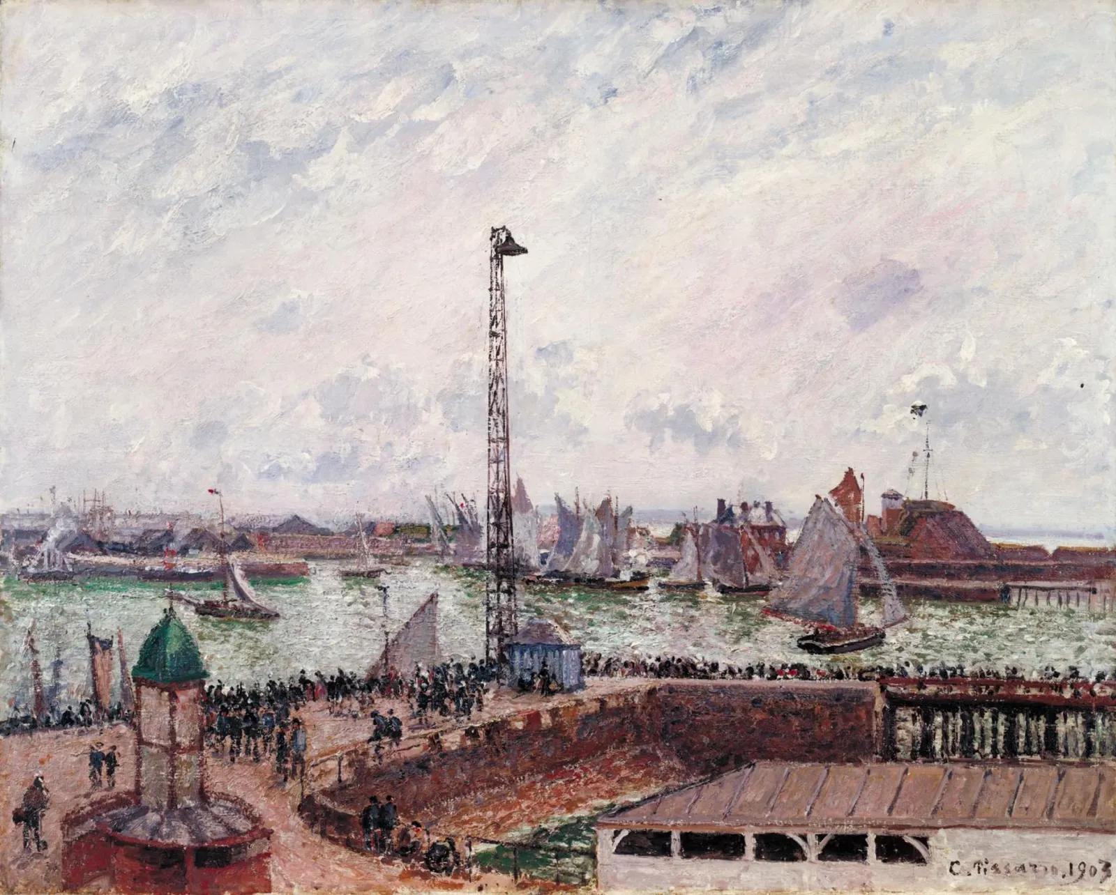 Anse des pilotes, Le Havre, matin, temps gris, brumeux, Camille Pissarro