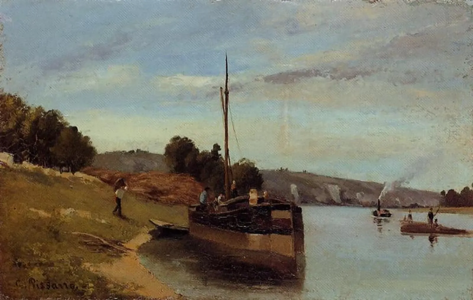 Barges à La Roche-Guyon Argenteuil, Fête foraine, Camille Pissarro