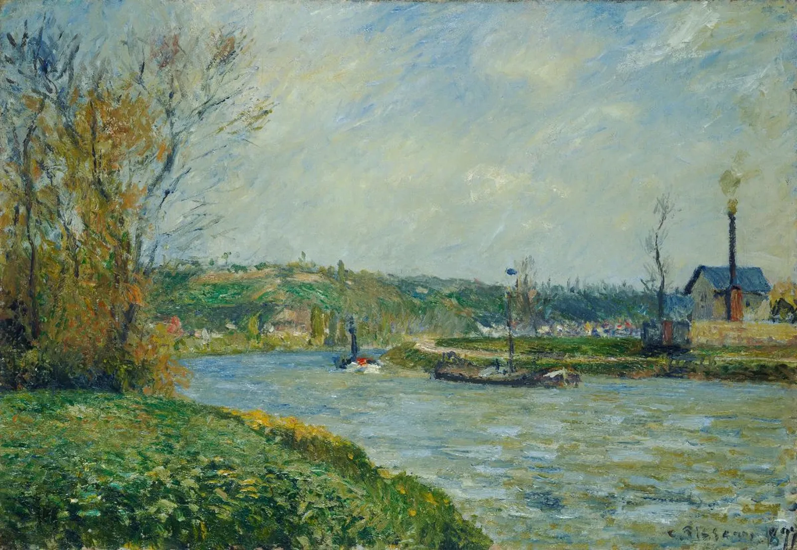 Bords de l'Oise près de Pontoise, Camille Pissarro