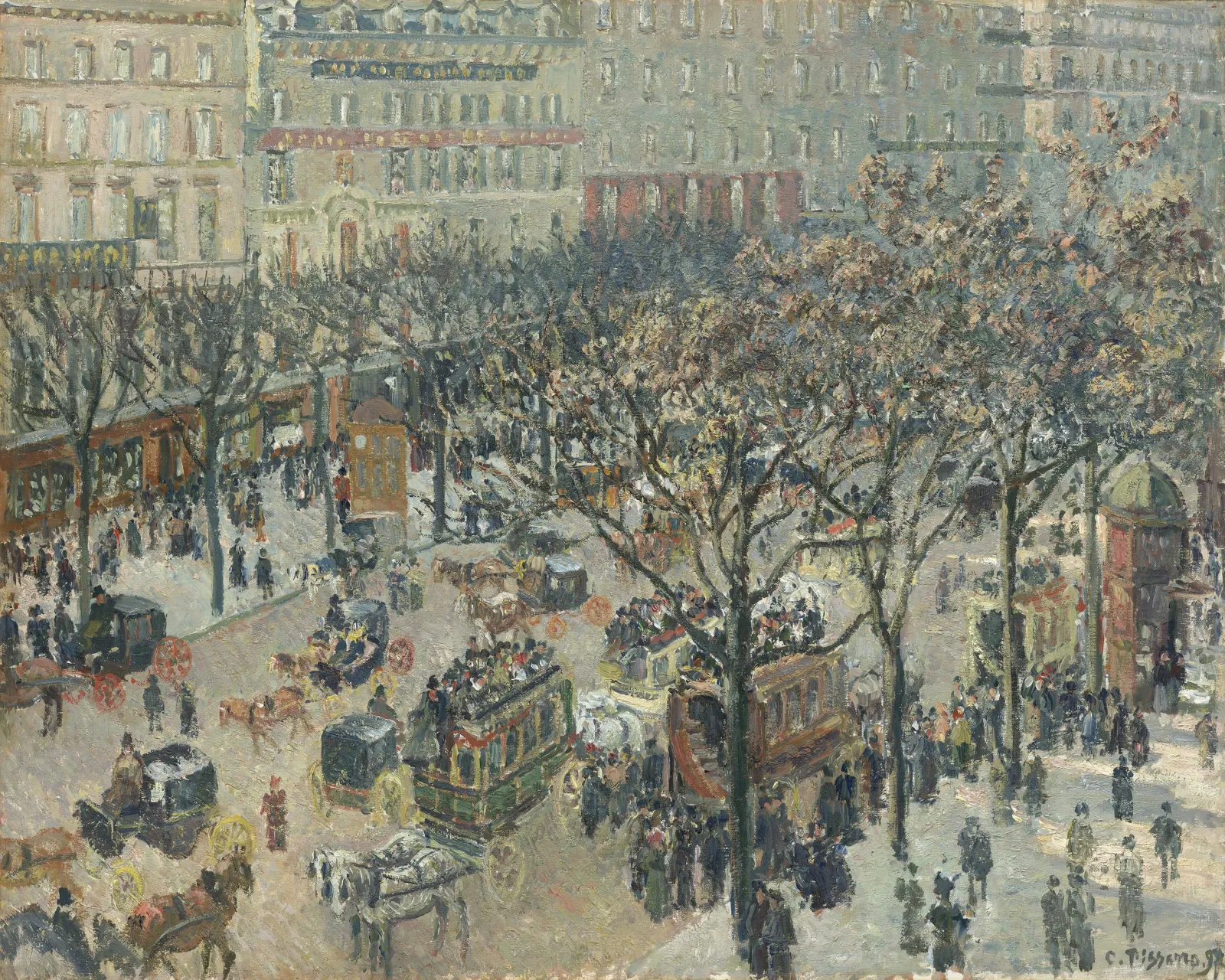 Boulevard des Italiens, Morning, Sunlight, Camille Pissarro