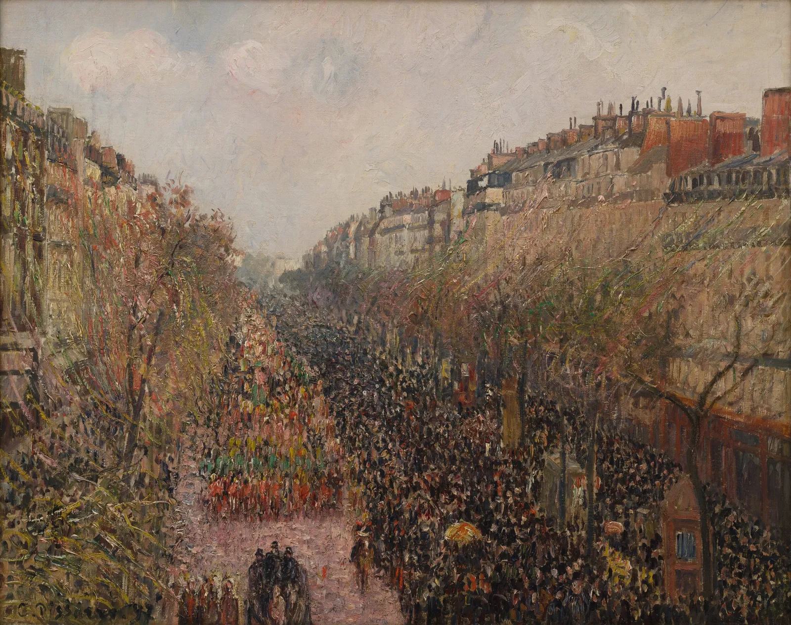 Boulevard Montmartre, Mardi Gras, Camille Pissarro