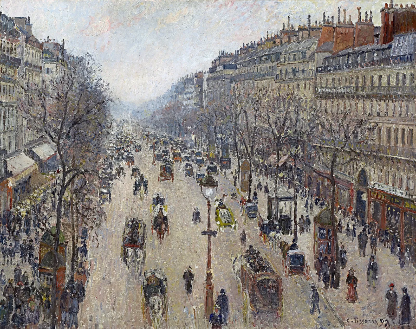 Boulevard Montmartre, matin, temps gris, Camille Pissarro